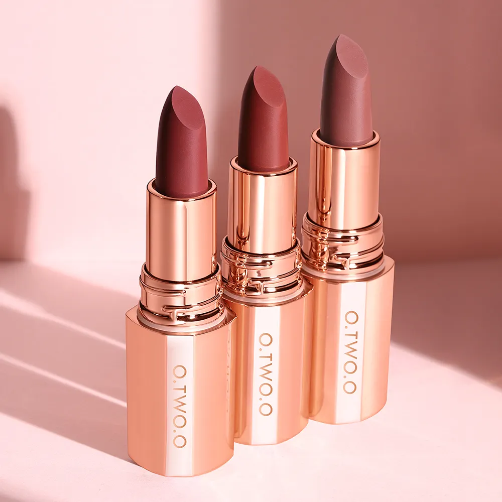 O.TWO.O High-Grade Matte Lip Stick Non-Stick Waterproof Long-Lasting Mineral Based Velvet Lip Makeup 4g Net Weight