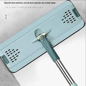 Juego de Mopa Plana Giratoria 360° Premium, Rectangular, Grande, de Microfibra, con Cubeta, para Limpieza de Pisos Húmedos y Secos, Manos Libres - Product Image 3