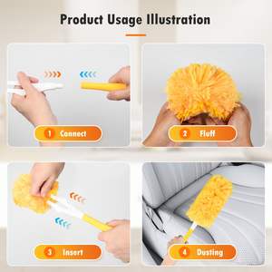 Recharges pour balai à poussière compatibles avec <span class=keywords><strong>Swiffer</strong></span> Duster Heavy Duty, recharge jetable en microfibre extensible pour le nettoyage - Product Image 5