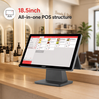 Système de point de vente tout-en-un personnalisé avec écran tactile 18,5 pouces, caisse enregistreuse, terminal de point de vente en gros pour cafés, salons de coiffure
