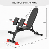 Banc de musculation réglable multifonctionnel avec fonction preacher curl et développateur de jambes pour la maison