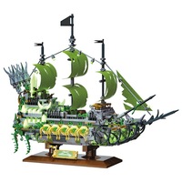 Bloques de Construcción de Barco Pirata que Brillan en la Oscuridad EPT, 1576/2024 Piezas, Modelo de Barco Fantasma, Set de Exhibición DIY, Regalo para Niños y Adultos a Partir de 6 Años