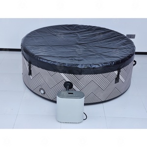 <span class=keywords><strong>Piscine</strong></span> de nage à contre-courant moderne pour 4 personnes, spa extérieur à économie d'énergie, bain à remous massant pour jardin domestique - Product Image 4