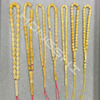 Perles de prière en ambre Kehribar Tesbih Tasbih, chapelet islamique avec pompon, en ambre naturel