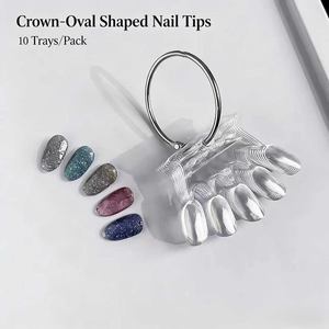 Présentoir à ongles carré, rond, en forme de cuillère, ovale, pour nuancier de couleurs, support d'affichage en fer noir, exclusivité magasin - Product Image 6