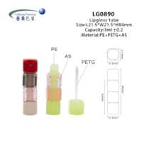 Vente en gros de tubes de gloss à lèvres en forme de dés de 3 ml, flacons vides transparents en PETG pour huile à lèvres avec applicateur, contenants cosmétiques portables, commande en gros