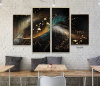 Vente en gros Art mural abstrait paysage imprimés 4 pièces huile décorative toile peinture abstraite maison peintures modernes