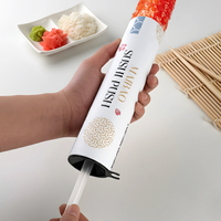 Nouvel emballage personnalisé écologique pour plats à emporter, en aluminium et en papier, pour sushis, tube à pousser, cylindre tubulaire, boîte de conteneur avec bâtonnet à sauce