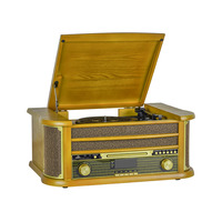 Tourne-disque vinyle OEM/ODM 9-en-1 nostalgique avec haut-parleurs, enregistrement USB/SD, radio DAB/FM et Bluetooth