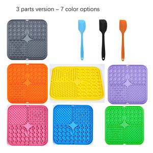 Wandmontierte Lebensmittelqualität Silikon Quadratische BPA-freie Slow Feeder Leckmatte mit Saugnapf für Hunde und Katzen Tragbare Haustierfütterungsmatte - Product Image 2