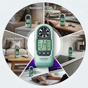 Moniteur numérique portable de vitesse du vent avec affichage de la température et rétroéclairage LCD pour la navigation, les drones, le golf et l'utilisation en HVAC - Product Image 3