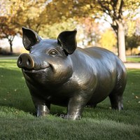 Statue de sculpture de cochon en Bronze manuel grandeur nature de conception personnalisée en Offre Spéciale