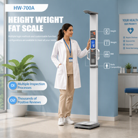 Balance médicale LEKA, nouveau design, article le plus vendu, balance en acier pour hôpital avec écran LCD, mesure de la taille, du poids, de l'IMC et de la graisse, OEM/ODM