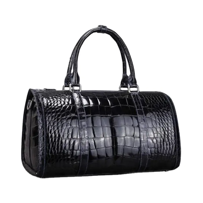 Nouveauté OEM ODM sac de sport personnalisé haut de gamme de luxe en cuir de peau d'alligator et de crocodile véritable sac de voyage pour hommes et femmes