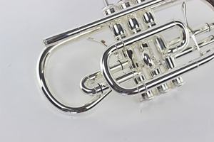 <span class=keywords><strong>Corneta</strong></span> Profesional Bb con Teclado de Gatillos, Acabado de Latón Plateado de Alta Calidad, 3 Pistones, <span class=keywords><strong>Precio</strong></span> de Fábrica, <span class=keywords><strong>Instrumento</strong></span> de Viento - Product Image 4