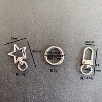 Gantungan Kunci Perak MFan Zinc Alloy Spring Clasp Lobster Clasp Berlapis Elektro Putih Bentuk K, Hati, Bintang, Lingkaran untuk DIY Perhiasan