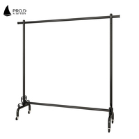 Portant à Vêtements Professionnel Pro D en Fer sur Pied avec Roues pour Magasin
