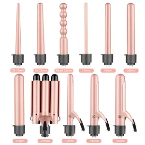 Hair Curling Wand With Interchangeable 6 Barrels Hair Curler 6 In 1 Curling Iron Crimper Waver Home Use For Women Girls Styling