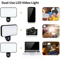 Rechargeable LED Selfie Light 3 Température de Couleur Mini Éclairage Photographique pour Téléphone Portable Ordinateur Portable Support-Sur Accessoire
