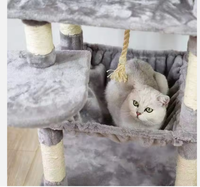 Aimigou Arbre à chat moderne et durable en bois massif, griffoir 4 niveaux, grande taille, design de luxe, 14,4 kg, 143 cm pour chats
