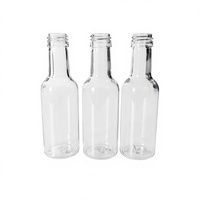 Botella Transparente de PET de Pequeña Capacidad para Bebidas, con Tapa de Aluminio de 3 Colores, para Envasado de Mini Bebidas Espirituosas, Vinagre, Salsas, Regalos y Venta al por Menor