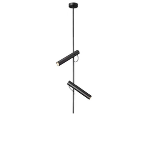 Design creativo moderno nero tubo di acciaio camera da letto lampada pendente <span class=keywords><strong>lampadario</strong></span> 360 gradi regolabile a sospensione faretto - Product Image 1
