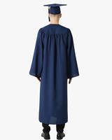 Ensemble robe et toque de graduation unisexe Mondon Matte sans pompon, bleu marine, taille unique