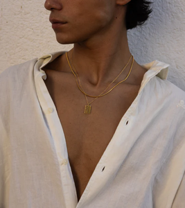 Inspire Jewelry Collier pendentif <span class=keywords><strong>LE</strong></span> BAMBOU personnalisé en acier inoxydable plaqué or pour bijoux pour hommes en gros logo personnalisé - Product Image 4