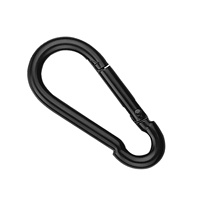 Mousqueton robuste en acier inoxydable noir – Mousquetons durables en acier inoxydable noir pour applications marines et de rigging