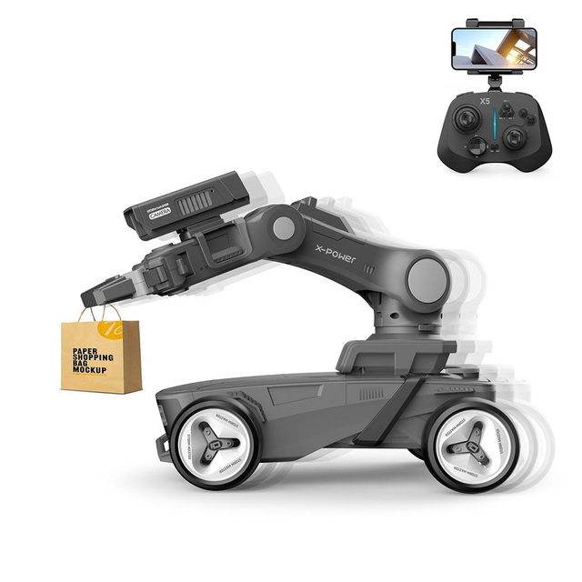 F07 Programmable Humanoid Robot with Robotic Arm & HD FPV Brazo Robotico for Lifting Transport Obstacle Avoidance APP Control