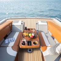 Yacht de sport luxueux, bateau de pêche, bateau ponton grande capacité, sièges de luxe, système audio, bateau ponton
