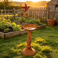 Fournitures de jardin : Mangeoire à oiseaux en fer de style ferme, design colibris, pour patio extérieur et décoration de jardin