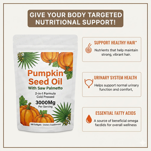 Natuurlijke Premium Pompoenzaadolie Softgels Capsules Met Saw Palmetto Capsules 3000Mg voor de Nieren - Product Image 2