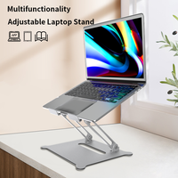 Support pour ordinateur portable en alliage d'aluminium, design ergonomique réglable en hauteur, portable pour le bureau, la bibliothèque, la table, le bureau à domicile, personnalisable