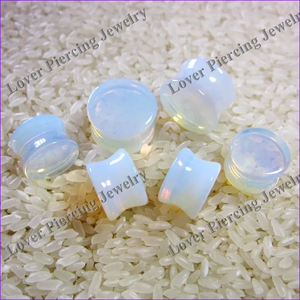 [SE-S663] Schlussverkauf Körper Piercing Schmuck Opalit Stein Ohrstöpsel große Größe Großhandel individuell modischer Stil doppelter Ausgestellter Sattel - Product Image 2
