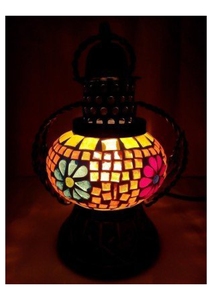 Lanterne en mosaïque de verre faite à la main, style bohème, décoration de table ronde, luminaire d'appoint pour salon intérieur - Product Image 6