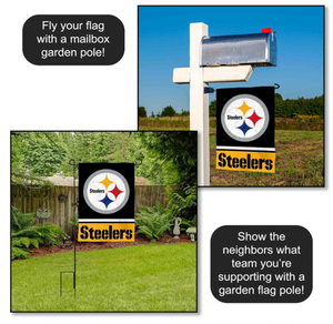 Bandera de Poliéster Personalizada al por Mayor de los Pittsburgh <span class=keywords><strong>Steelers</strong></span> con Diseño de Doble Cara de 30*45cm para Decoración de Jardín al Aire Libre - Product Image 4