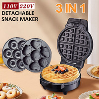 Grill électrique 600W 5-en-1 : Panini, Gaufres, Donuts, Sandwichs – Acier inoxydable antiadhésif pour usage domestique et commercial