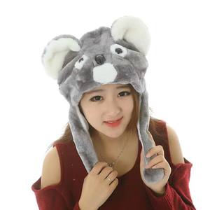 Gorro de Felpa con Orejeras de Dibujos Animados para Niños, Personalizado con Logotipo, Económico, Promocional, de Invierno, Talla Única para Adultos, Cálido, Disfraz de Koala - Product Image 1