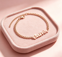 Pulsera Personalizada con Iniciales, Acero Inoxidable, Chapado en Oro, Joyería de Moda para Mujeres y Hombres, Pulseras con Letras de Nombre Personalizadas