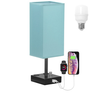 Thiết kế mới USB sạc cổng Bảng Đèn bàn thông minh Đèn Sáng Tạo dệt cạnh giường ngủ đèn bàn - Product Image 2