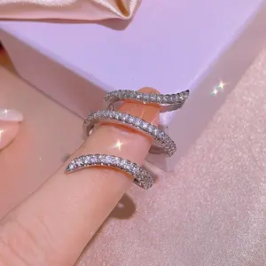 Zirconia Rings Fine Jewelry Baguette Engagement S925 Sterling Silver Wedding Ring Zircon Ring