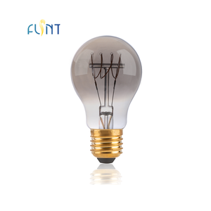 Hight Quality Smoked Glass Spiral <strong>LED</strong> Bulb A60 4W 1800K Dimmable <strong>E27</strong> Gold Cap Warm Decorative Bulb - Product Image 1
