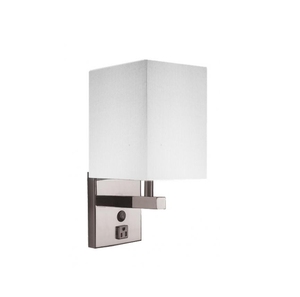Round Linen off White Color Fabric Lampshade Wall <b>Lamp</b> with Chrome or Brushed Nickel Finished for <b>Bedside</b> Reading <b>Lamp</b> - Product Image 3