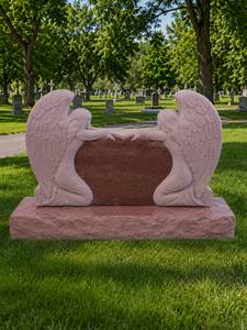 Design de pierre tombale avec cœur et ailes d'ange - Product Image 3