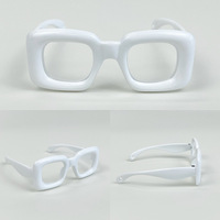 Lunettes carrées colorées de 6,5 cm de large pour poupées Labubu en vinyle, accessoires en peluche, lunettes de soleil, décoration DIY pour poupées en coton de 10 cm