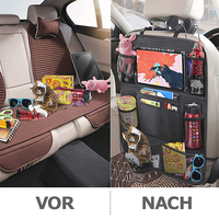 Organisateur de siège arrière de voiture en Oxford 600D avec logo personnalisé, sac de rangement avec écran transparent et compartiment pour tablette tactile