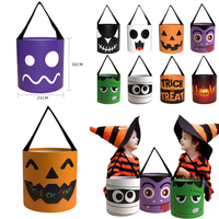 Sac de rangement portable lumineux à LED pour bonbons, motifs Halloween variés, réutilisable, faible MOQ, vente en gros