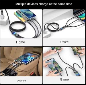 100W 3-in-1 Super Fast Charging Type-C Micro <strong>USB</strong> <strong>Cable</strong> 1m Nylon Braided Mobile Phone <strong>Power</strong> Supply Charger Wire Cord Phone <strong>Cable</strong> - Product Image 5