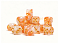 Dés en résine marbrée à six faces personnalisables de 12 mm, 14 mm, 16 mm, 18 mm, 20 mm, 25 mm, accessoires de jeu avec points à effet marbré